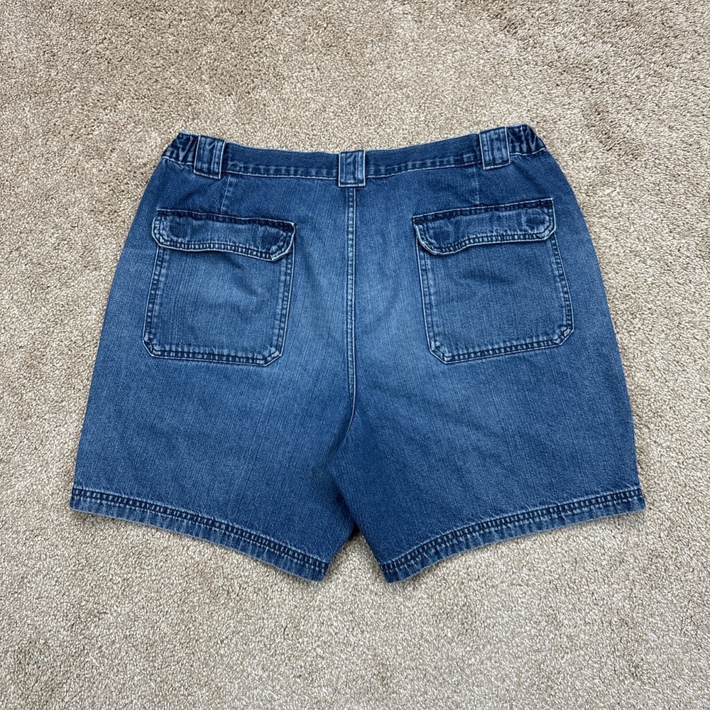 Vintage Y2K Croft & Barrow Faded Denim Cargo Shorts Jorts Size 38 (Fits Size 36) - Picture 2 of 10
